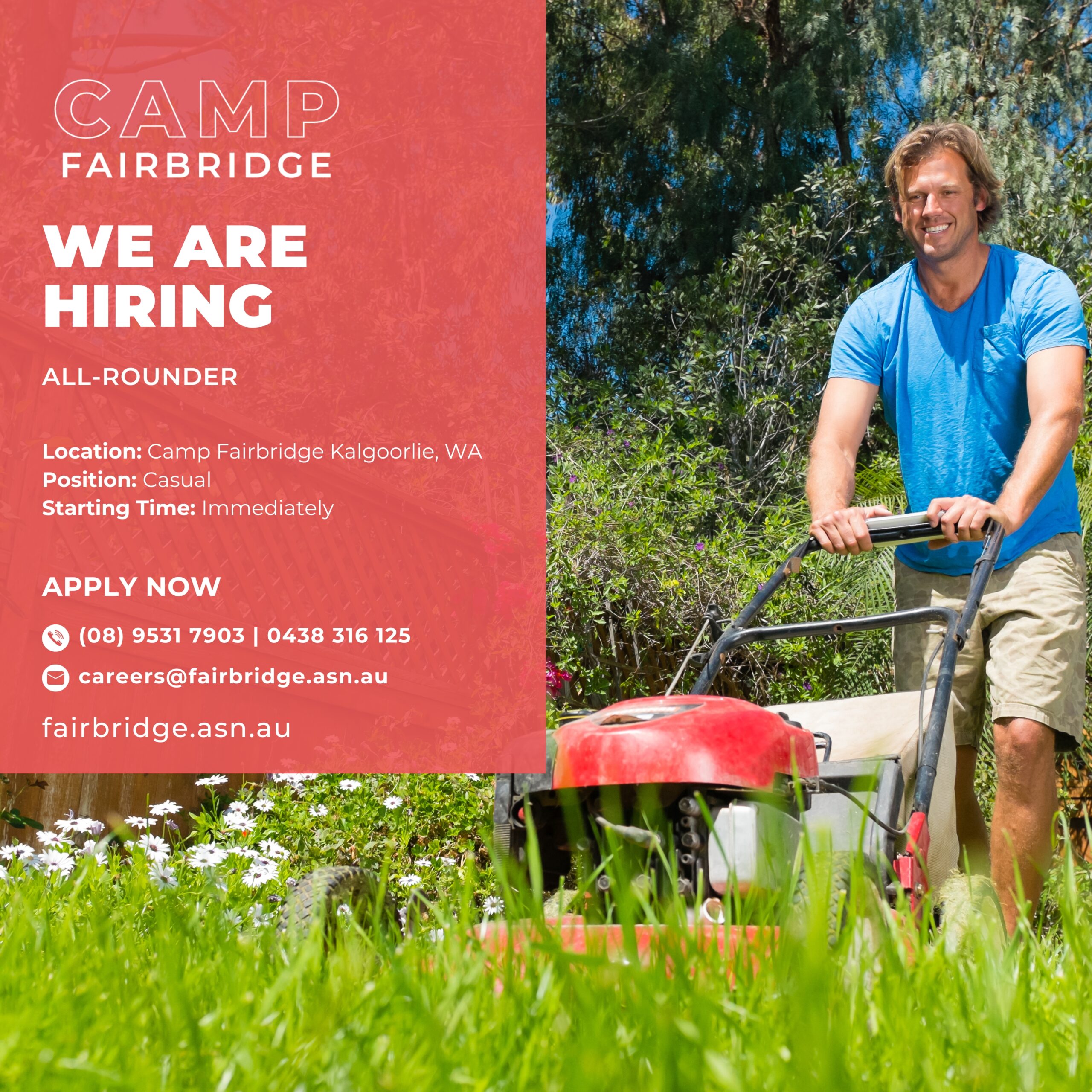 All Rounder - Camp Fairbridge Career Page Job Posting